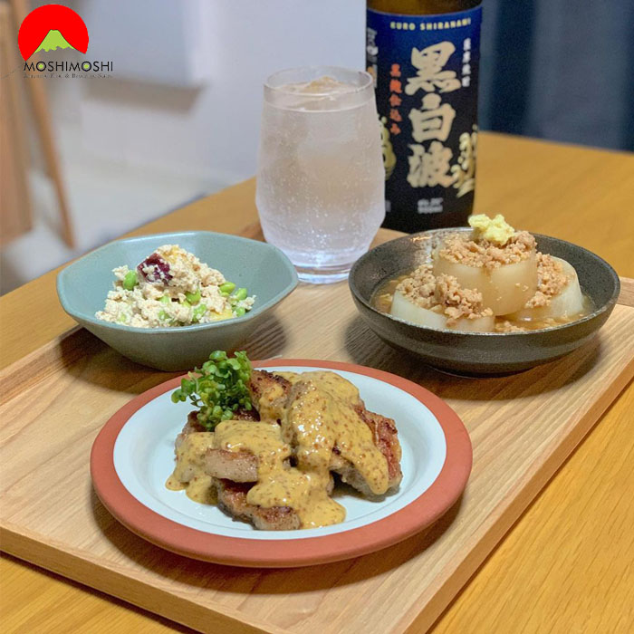 Các cách uống rượu shochu Satsuma Shiranami Kuro Nhật Bản với đá