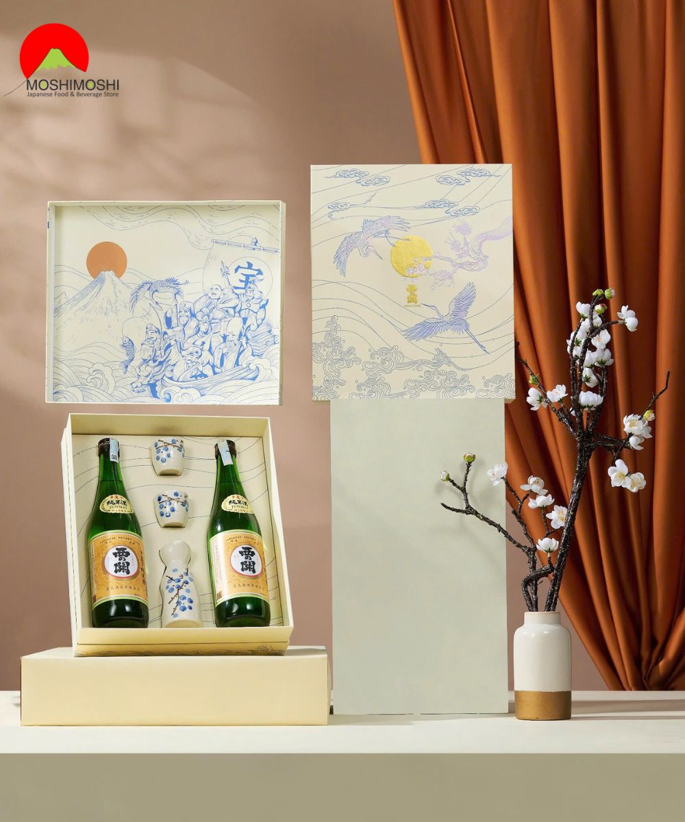 Hộp quà tặng tết 2025 - Rượu Sake Nishinoseki Junmaishu