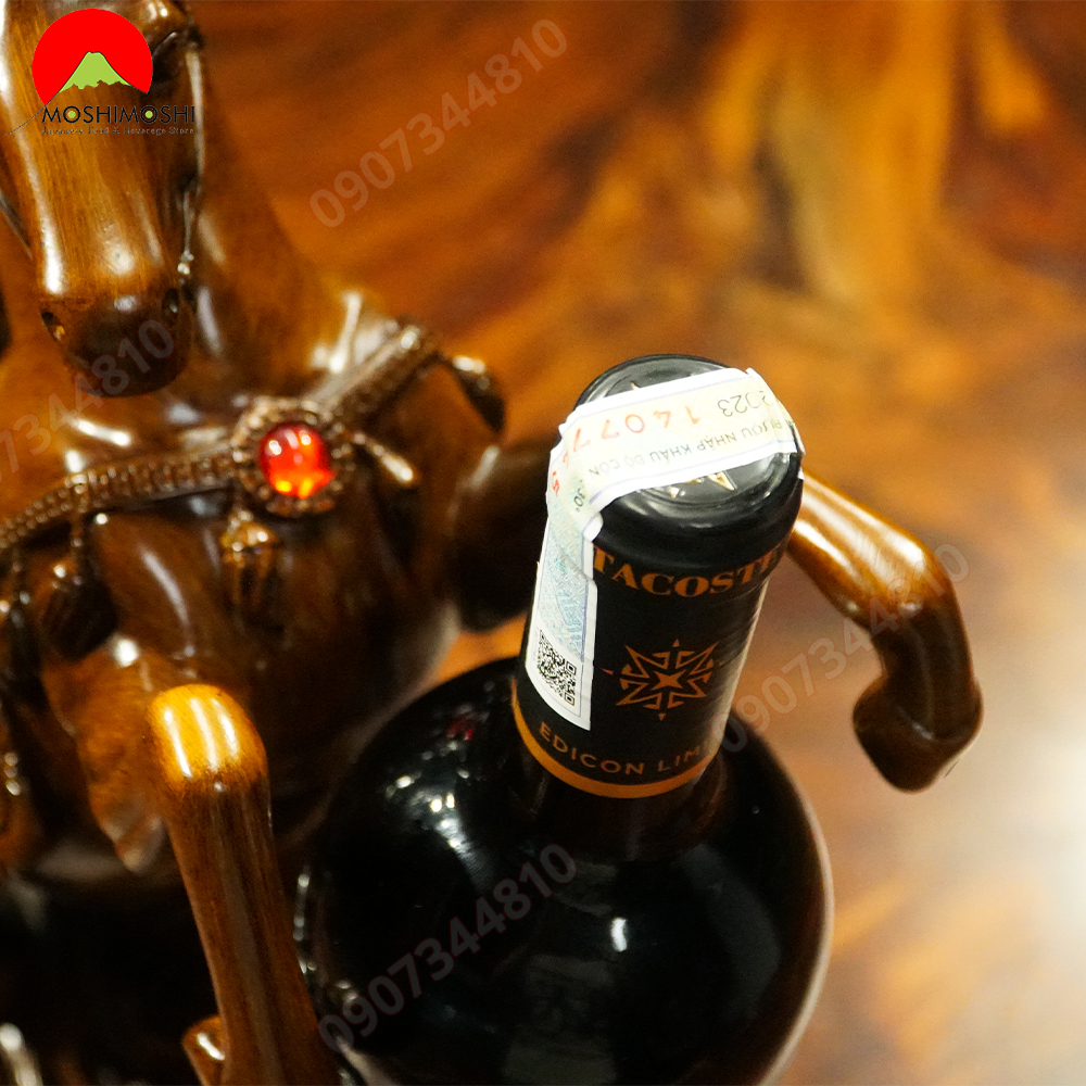 Kệ Rượu Ngựa Gỗ Vang Đỏ 750ml có tem nhập khẩu