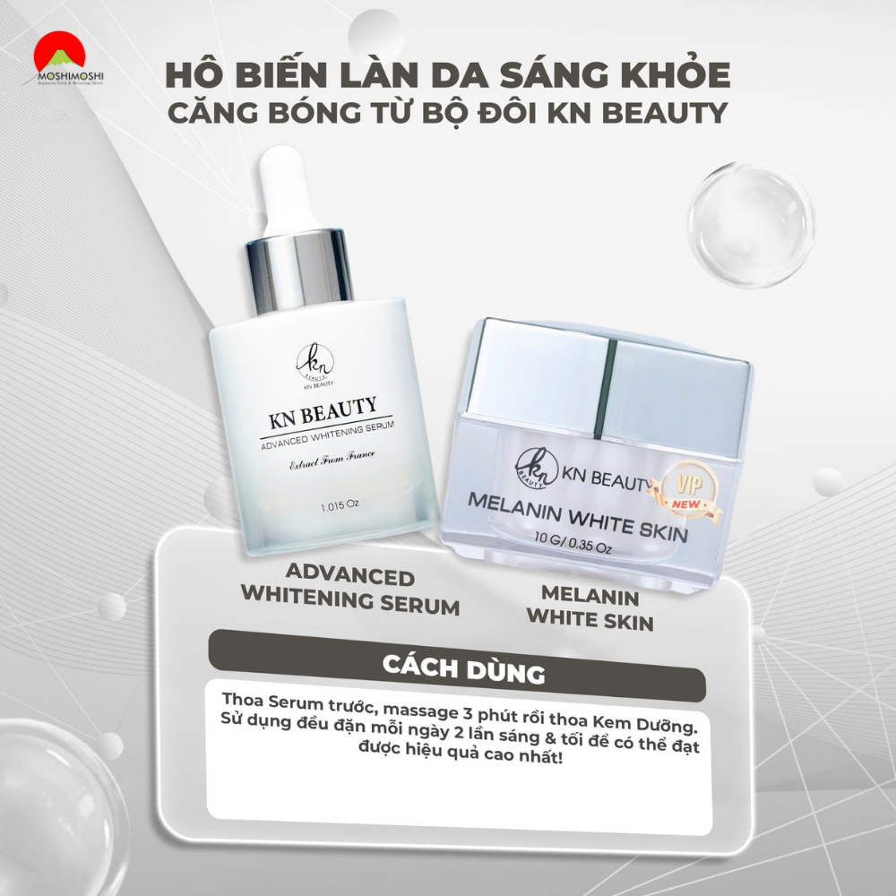 Bộ đôi trị nám dưỡng trắng Kem + Serum KN Beauty