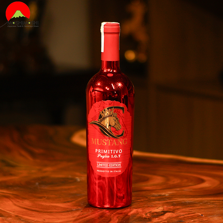 Hộp Quà Gỗ Rượu Ngựa Vang Ý Mustang Primitivo 2026