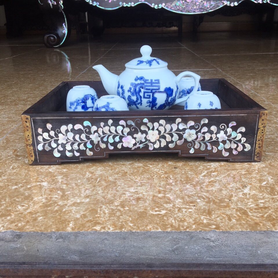 Khay trà khảm ốc ms 01