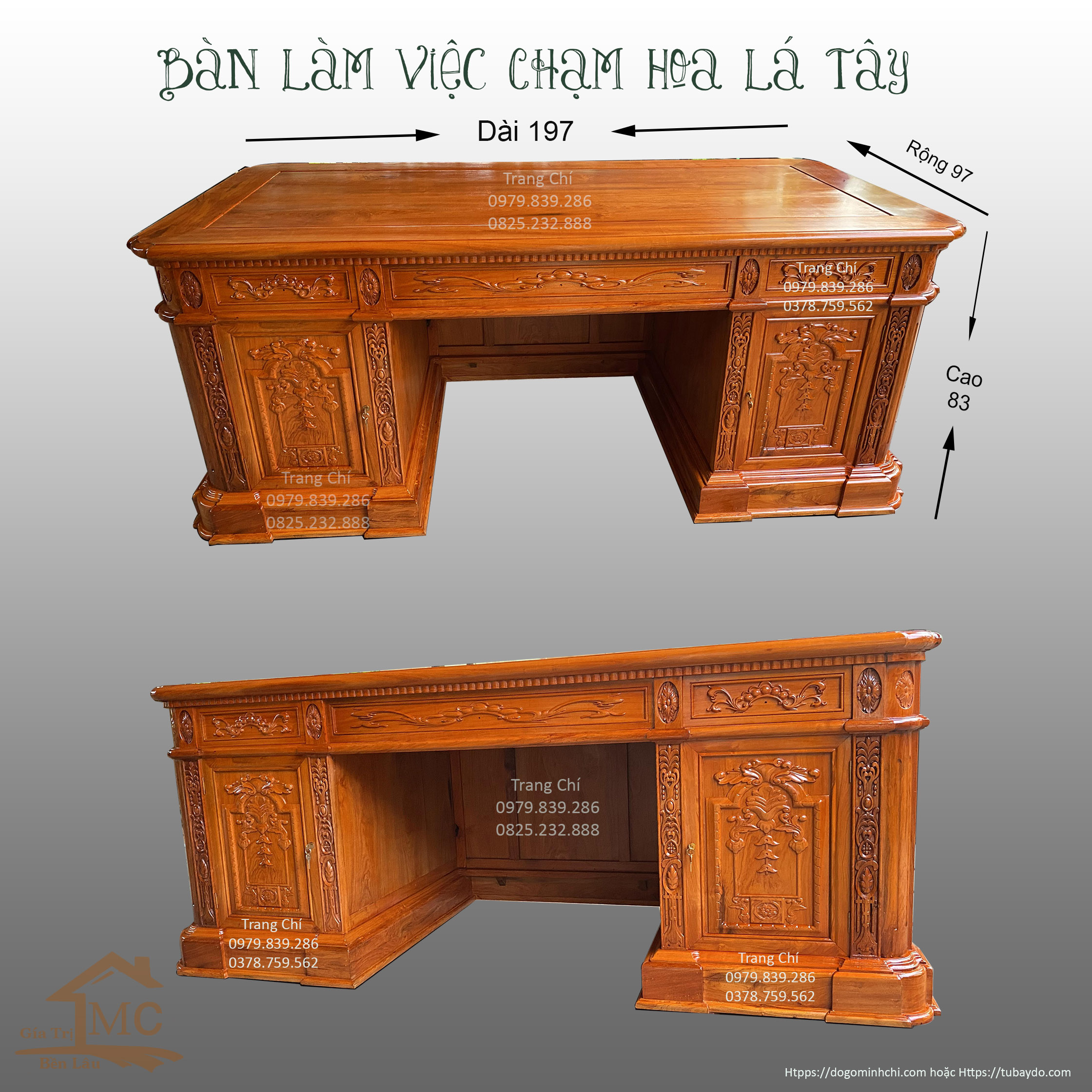 #Bàn_Làm_Việc_Gỗ_Hương_Đá