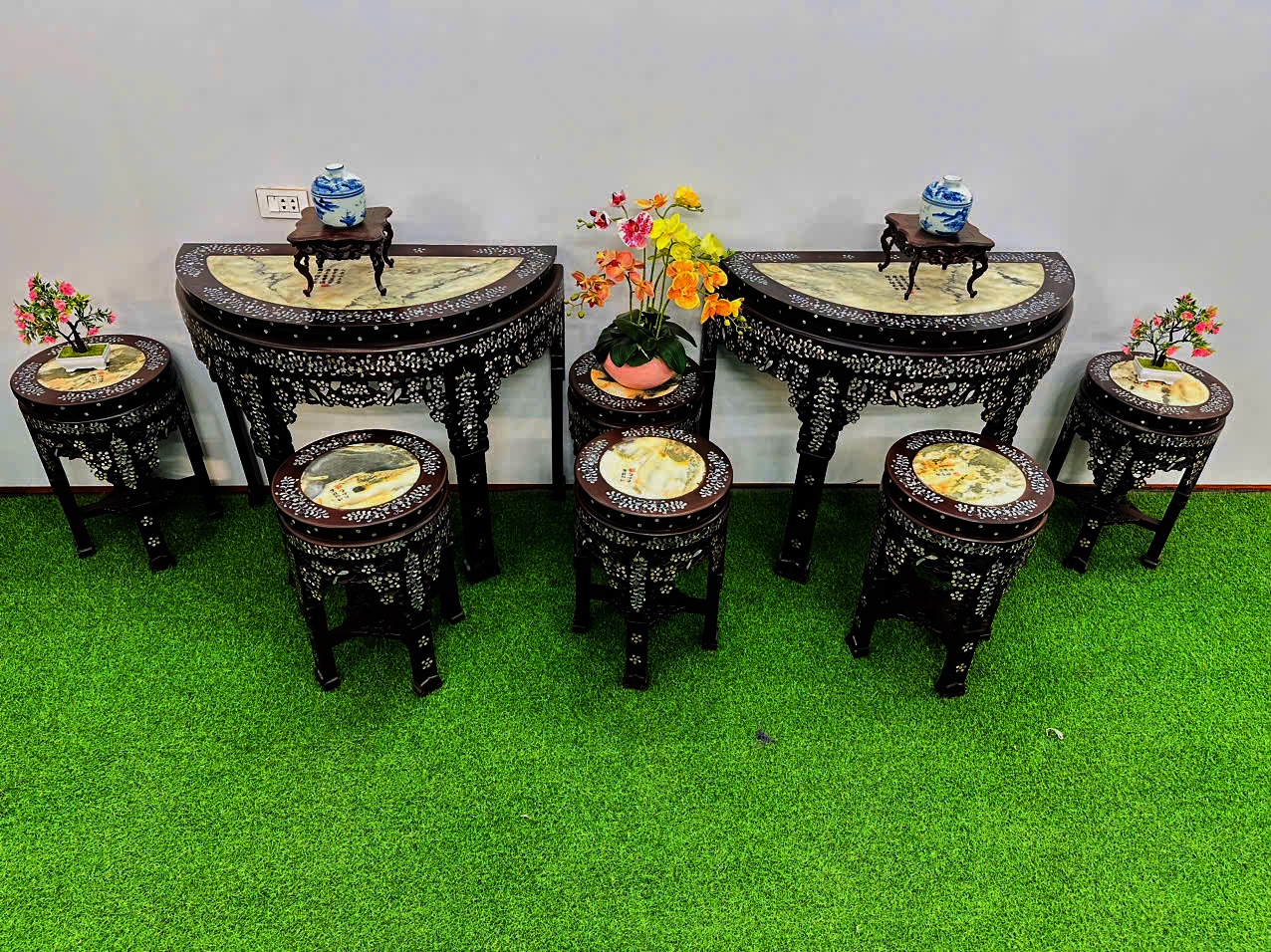 #bộ_ghế_ăn_tròn_khảm_cẩn_ốc_2