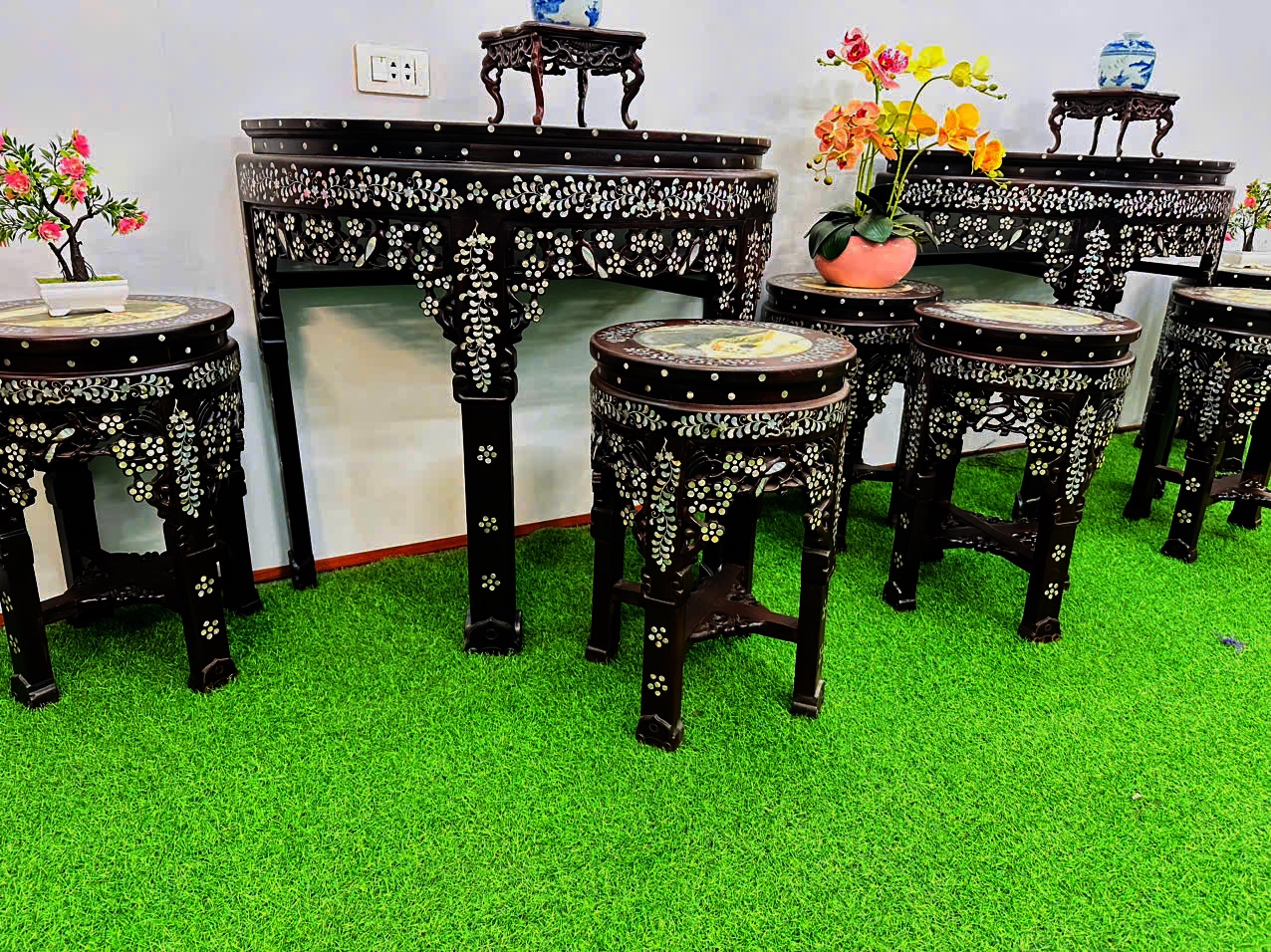 #bộ_ghế_ăn_tròn_khảm_cẩn_ốc_3