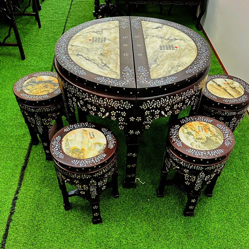 #bộ_ghế_ăn_tròn_khảm_cẩn_ốc_4