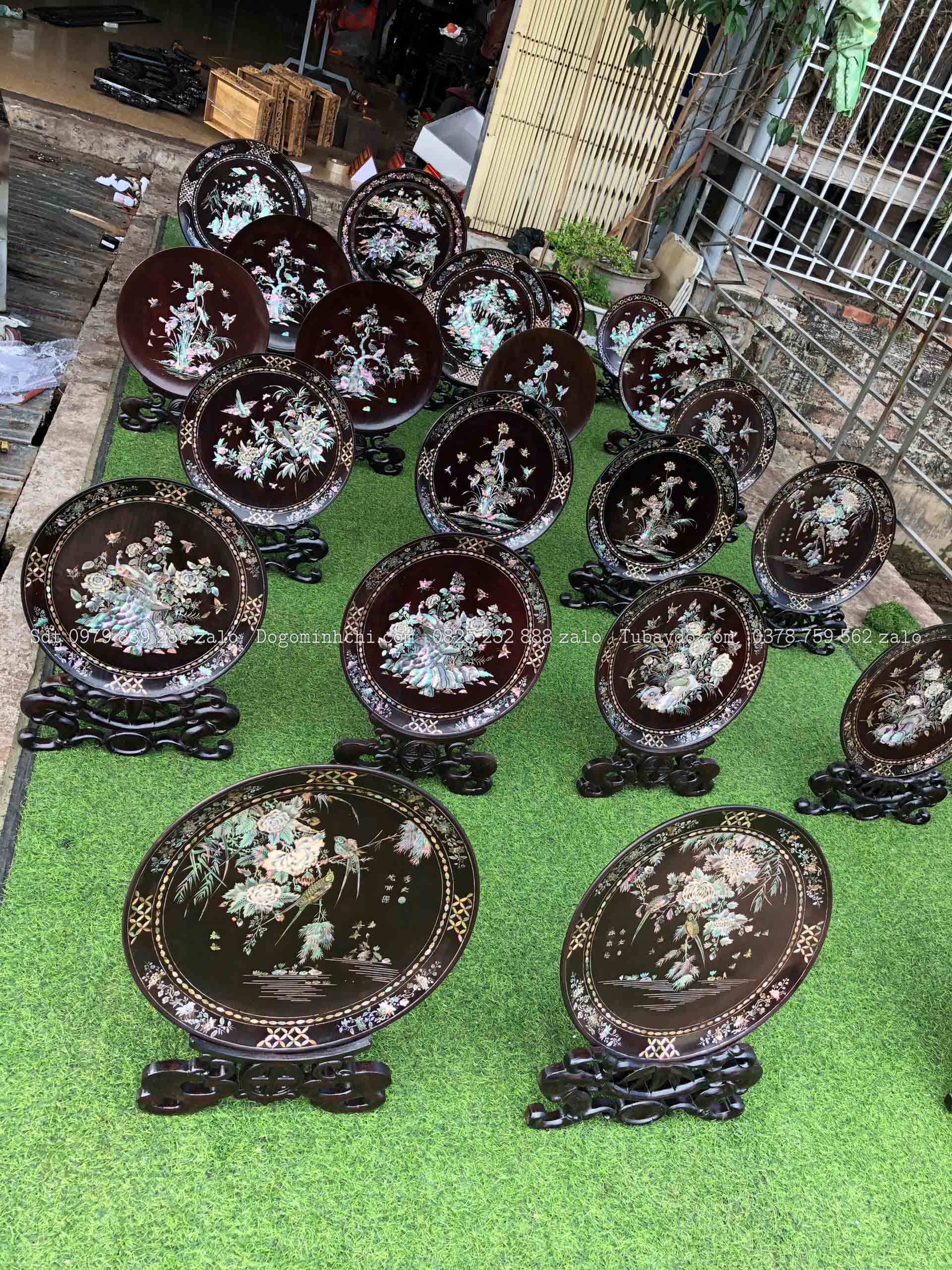 #Đĩa_Khảm_Cảnh_Tích_Phù_Dung_Khảm_Sen_Khảm_Rồng_Khảm_Ngà _7