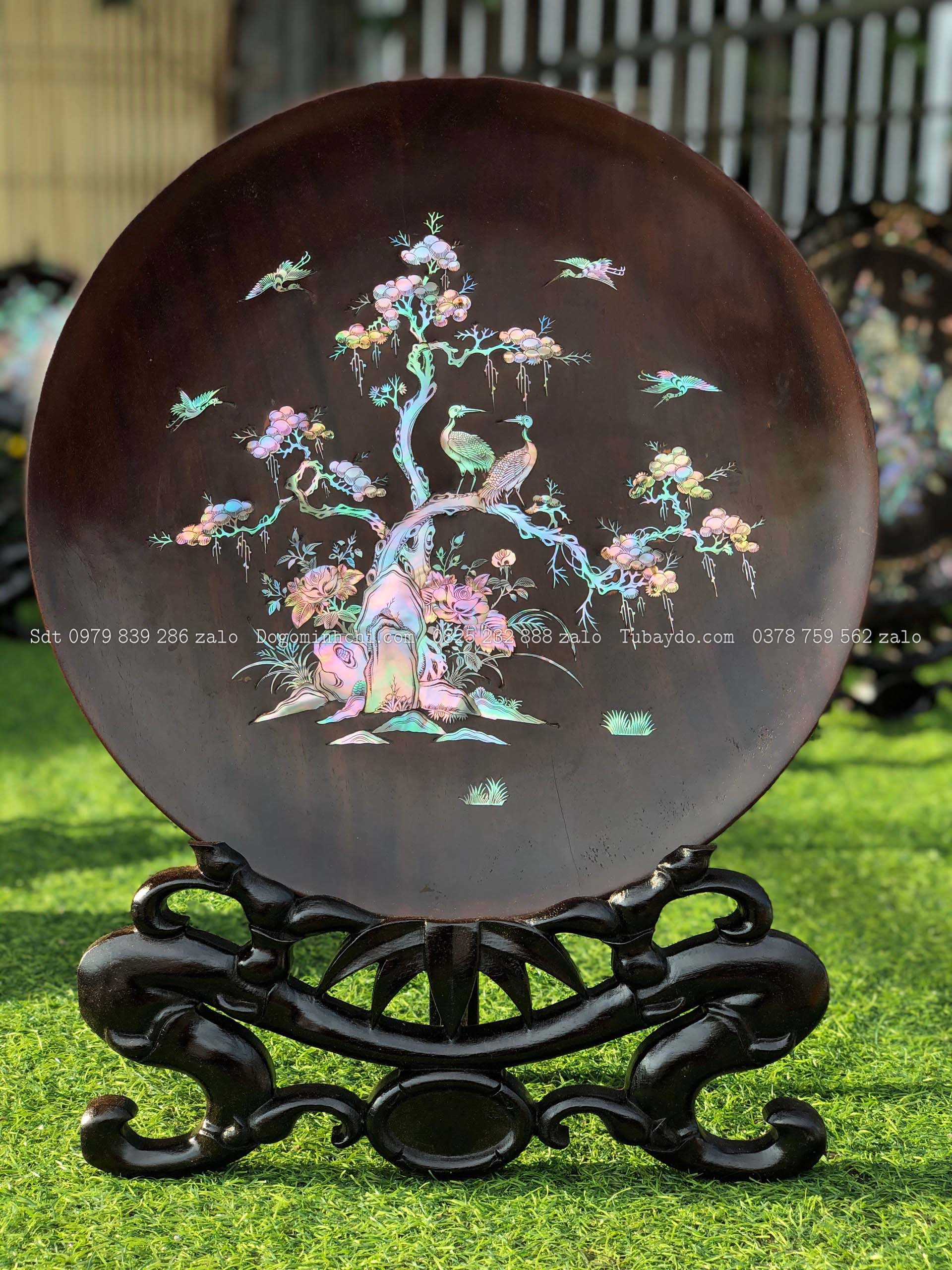 #Đĩa_Khảm_Cảnh_Tích_Phù_Dung_Khảm_Sen_Khảm_Rồng_Khảm_Ngà _4