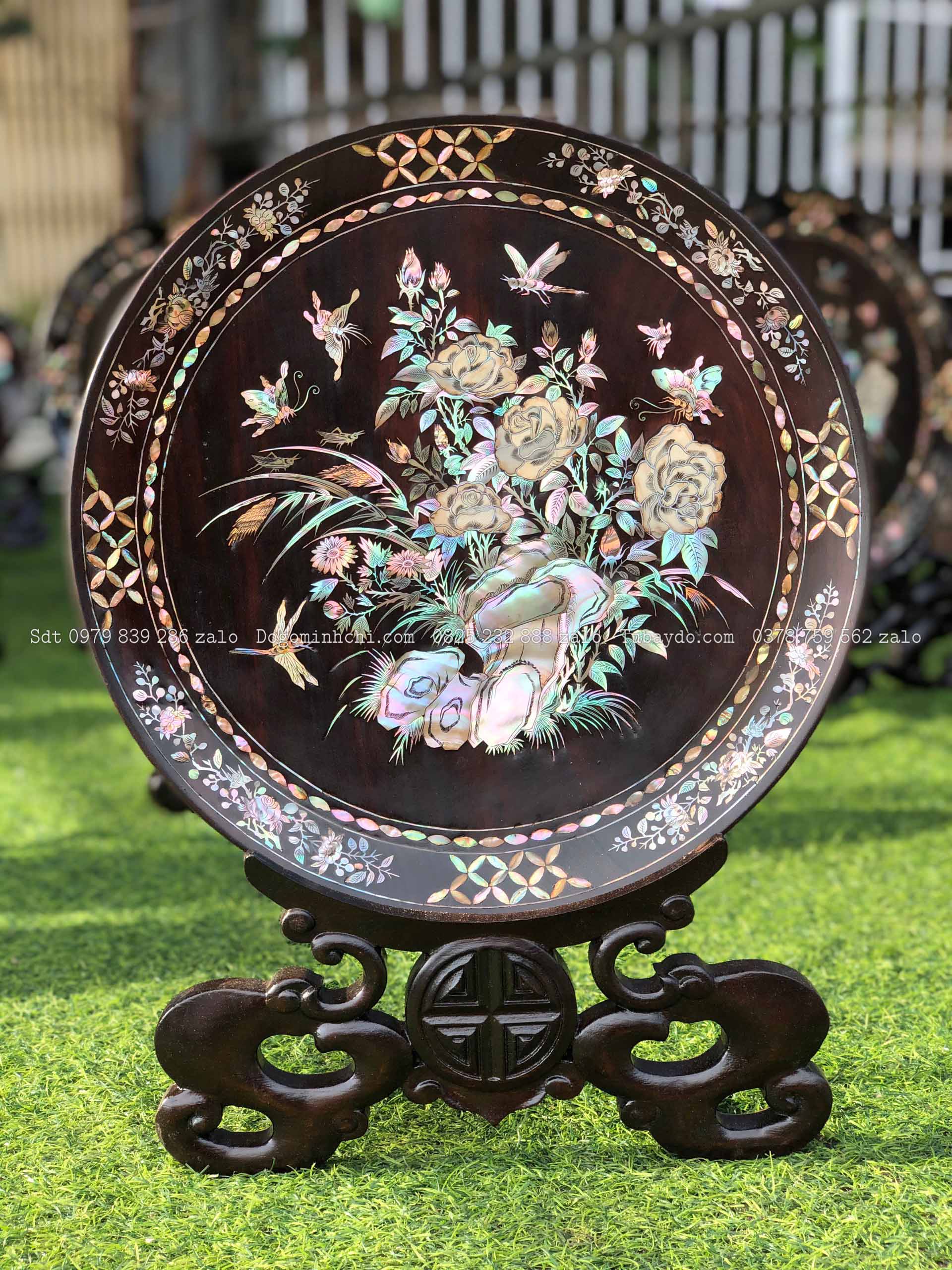 #Đĩa_Khảm_Cảnh_Tích_Phù_Dung_Khảm_Sen_Khảm_Rồng_Khảm_Ngà _5