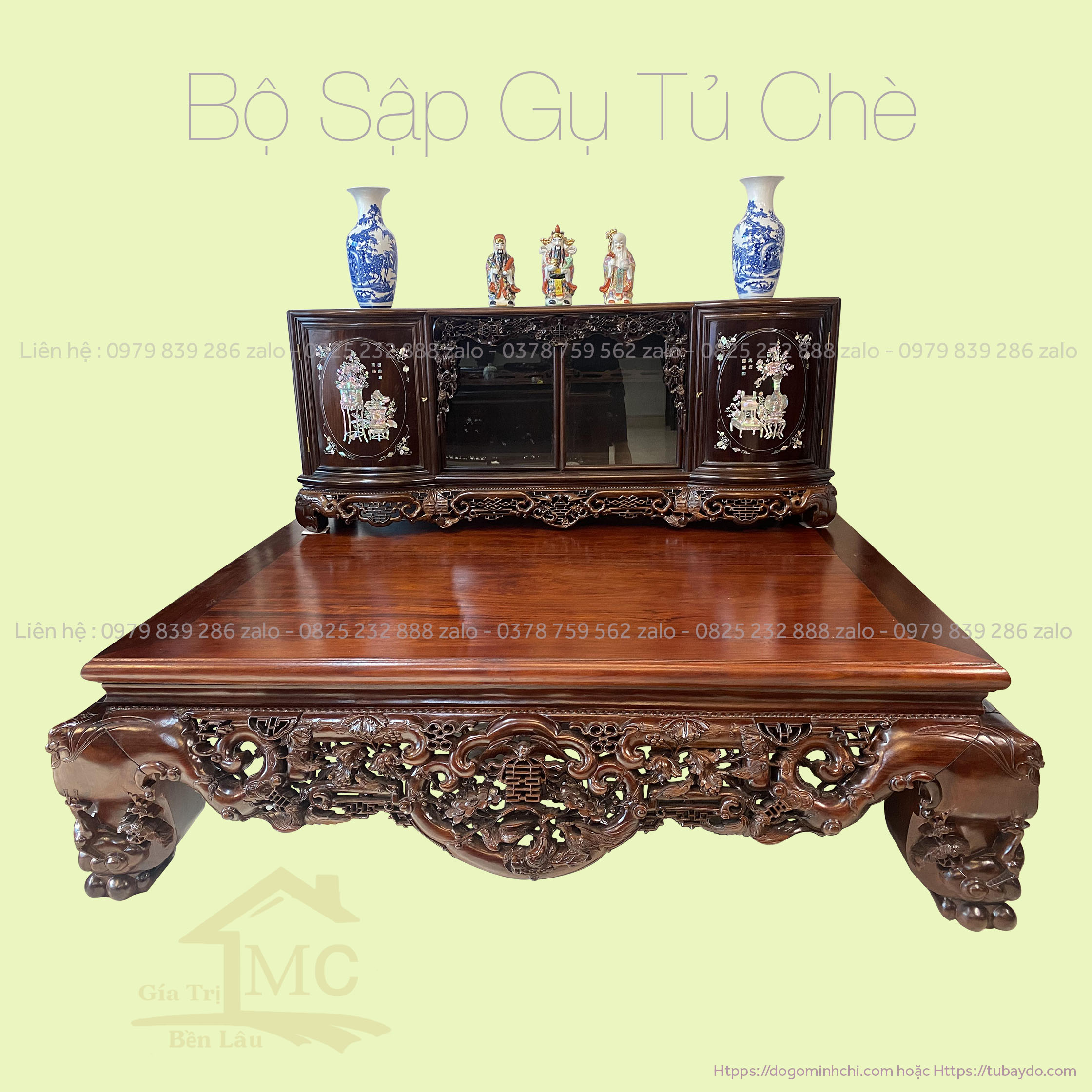 #Sập_Gụ_Tủ_Chè_Tủ_Ngũ_Phúc-Tủ_Chè_Khảm