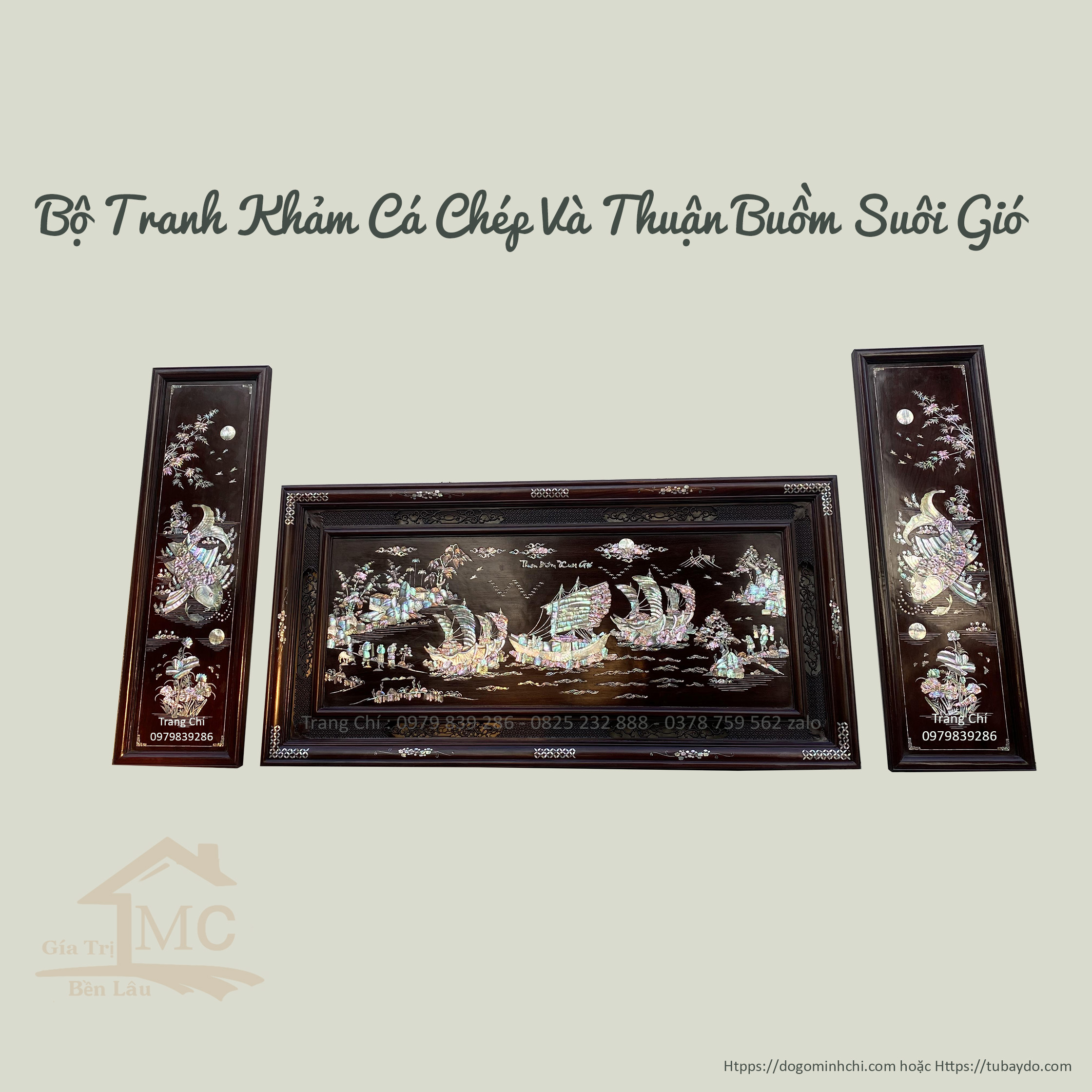 #Tranh_khảm_Cá_Chép_Và_Thuận_Buồm_Suôi_Gió_1