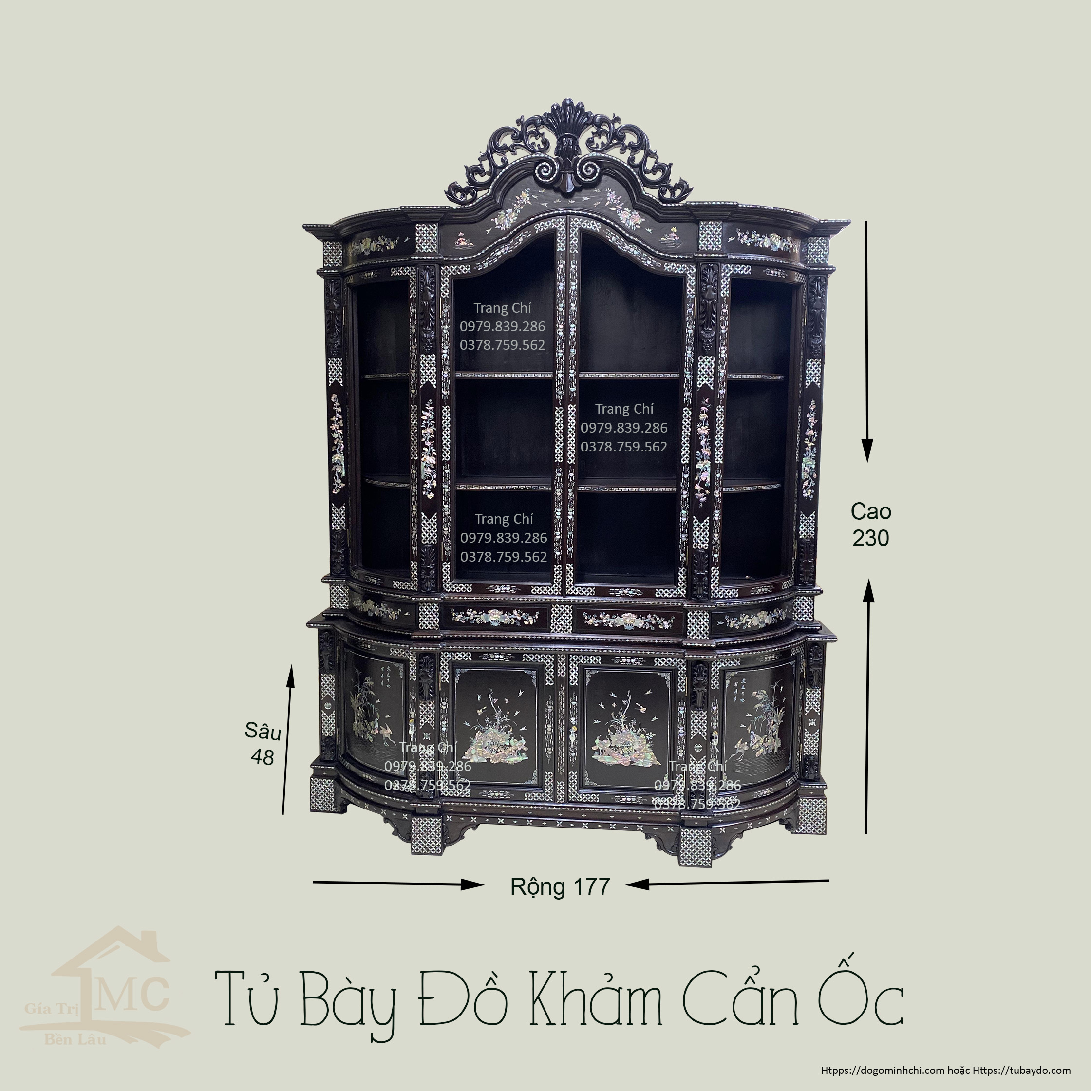 #Tủ_Bày_Đồ_Bầu_Khảm_Cẩn_Ốc