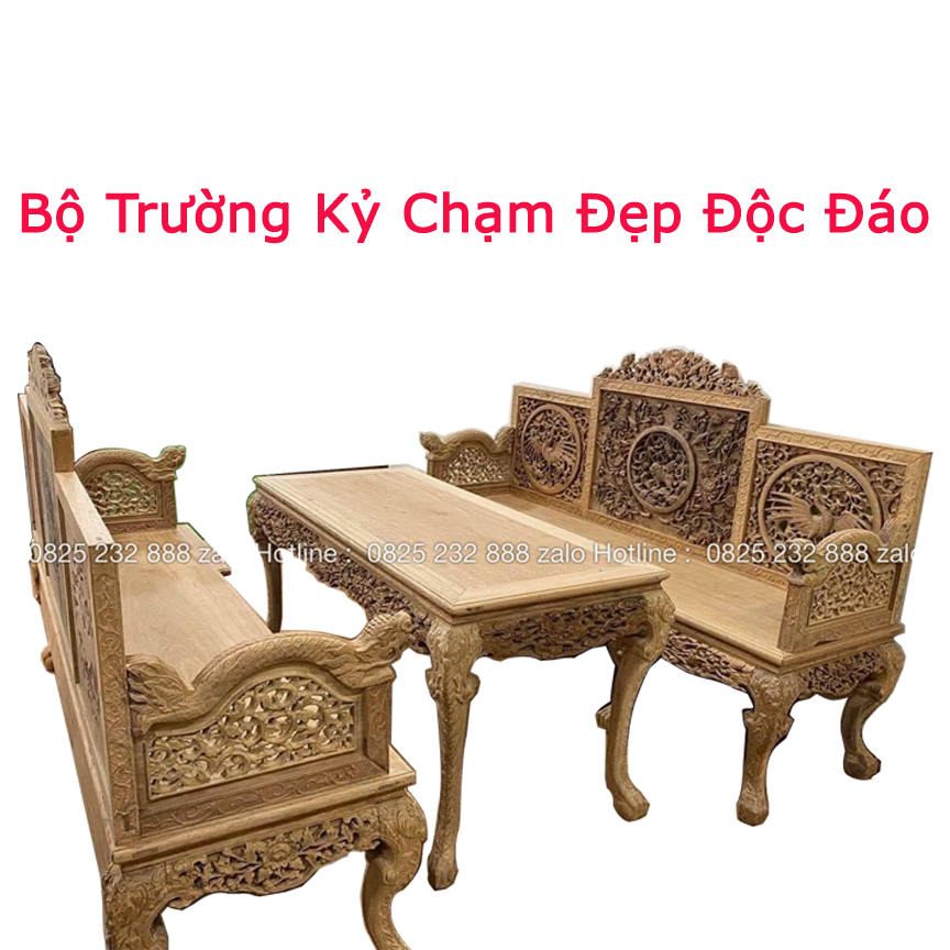 #Bộ_Bàn_Ghế_Trường_Kỉ Đục_Chạm_Cực_Kì_Sắc_Nét