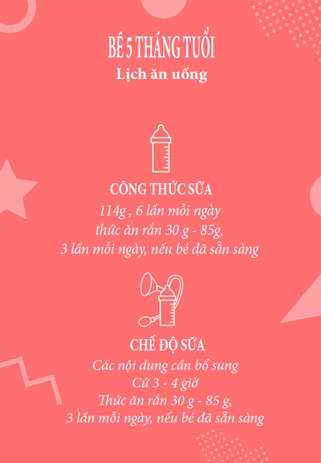 lịch ăn bé 5 tháng tuổi
