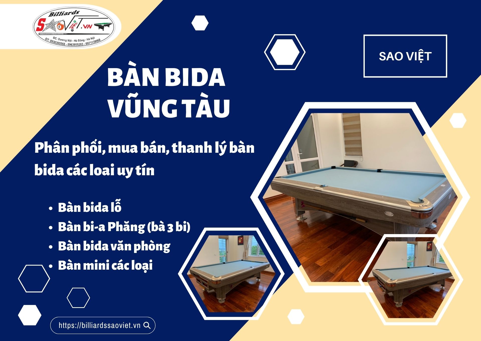 Thiết kế và lắp đặt bàn bida trọn gói tại Bà Rịa Vũng Tàu uy tín