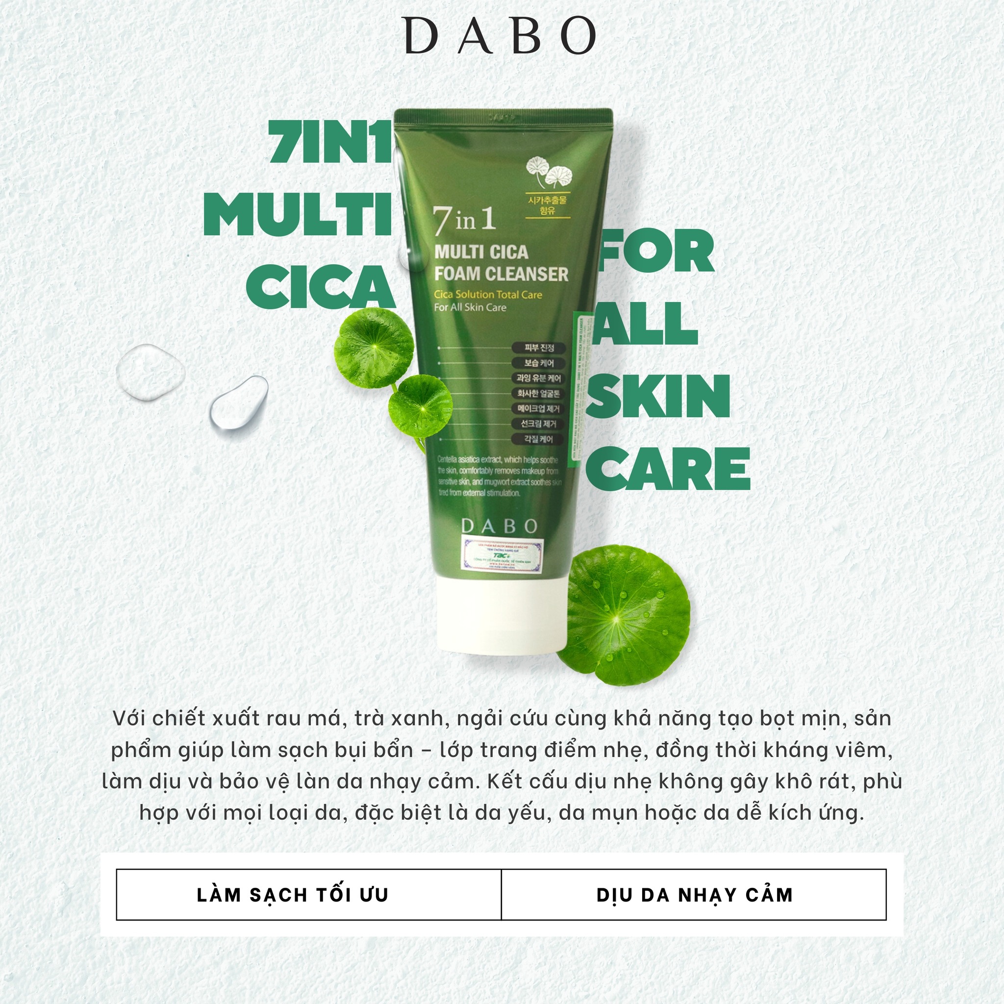 DABO 7IN1 MULTI CICA FOAM CLEANSER 180ML