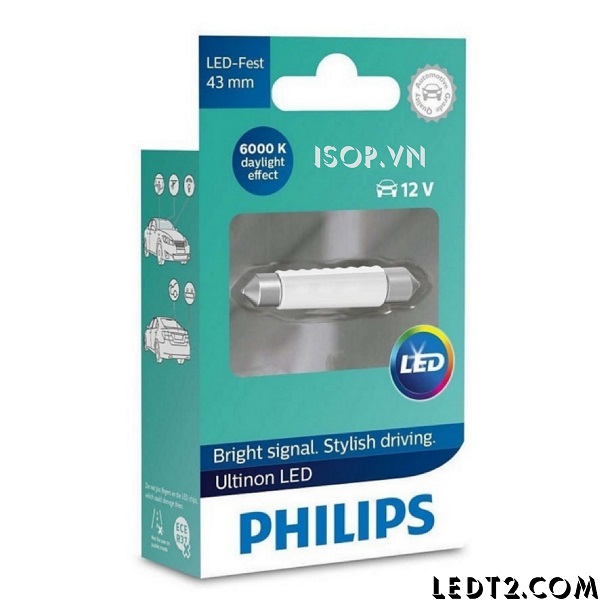 Đèn trần Philips Festoon Ultinon 43mm ô tô