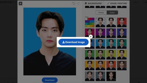 Nhấn “Download Image” để tải xuống ảnh đã ghép nền