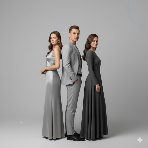 Ảnh 3 người với phong cách tối giản tập trung vào thần thái