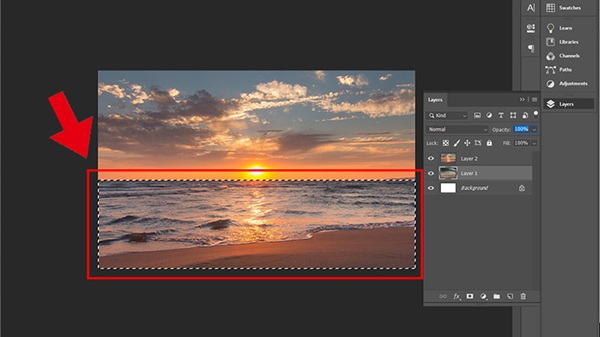 Kéo chuột bao quanh góc ảnh bạn muốn xóa