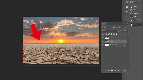 Vùng chọn sau khi đã được xóa