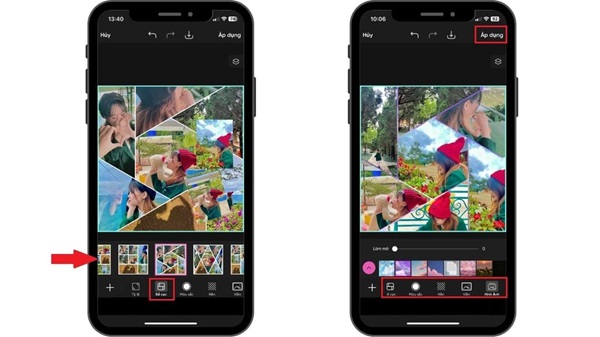 Chọn bố cục ứng ý rồi chọn áp dụng