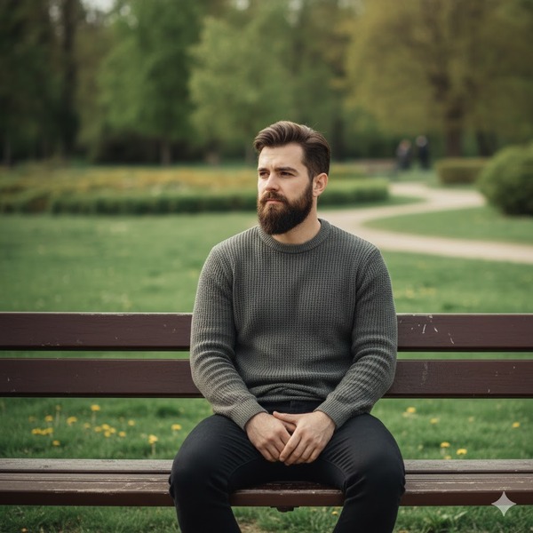 Ngồi trên ghế công viên