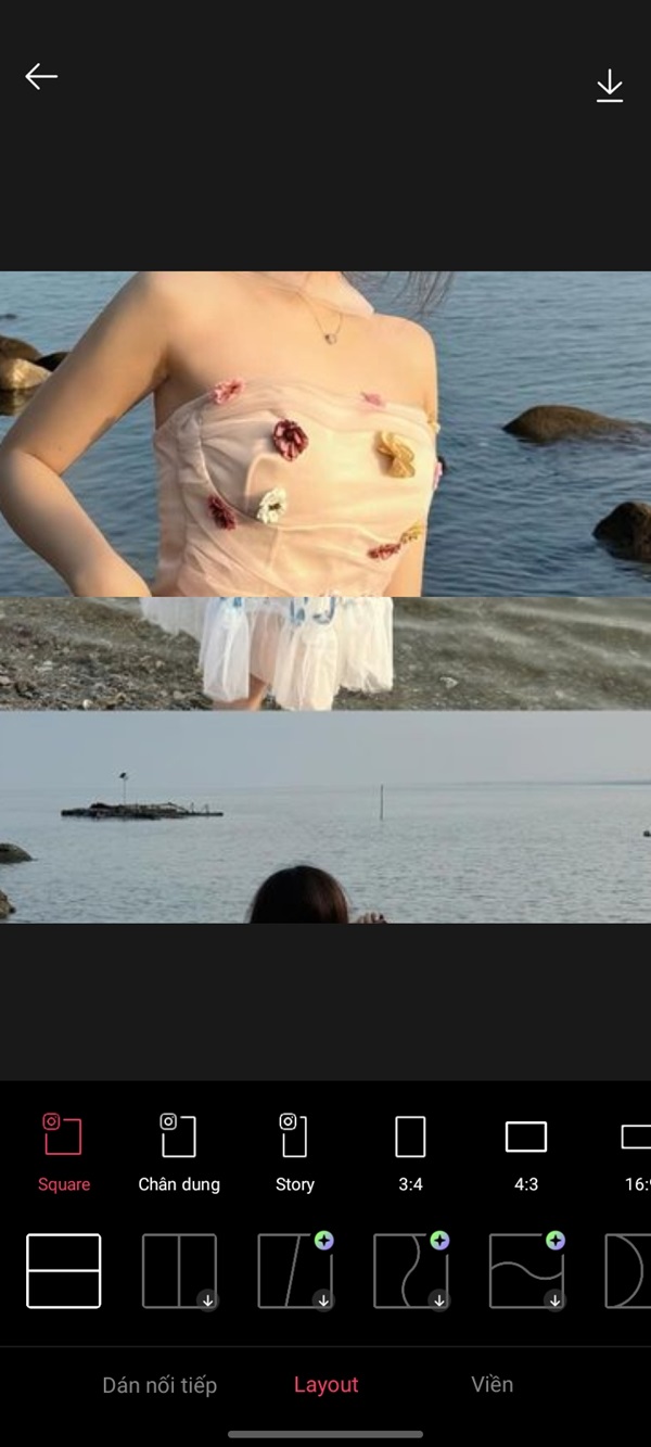 Lưu ảnh đã ghép về máy