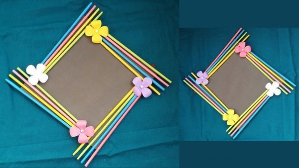 Khung ảnh đẹp để ghép ảnh Handmade thiết kế bằng ống hút bắt mắt