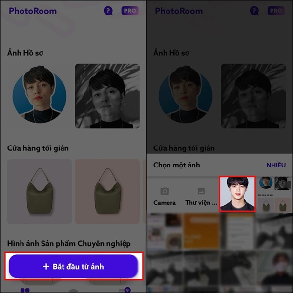 Chọn bắt đầu từ ảnh