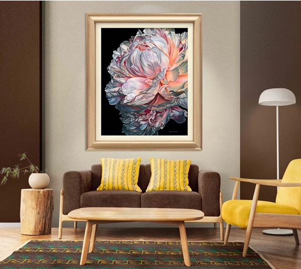 Mẫu khung treo tường trơn trong phòng khách đẹp, hiện đại