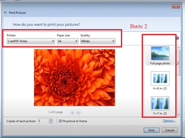 Cách in hình ảnh trên máy tính ở bước 2