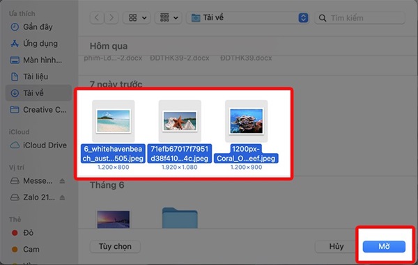 Chọn ảnh muốn ghép rồi mở tải ảnh lên
