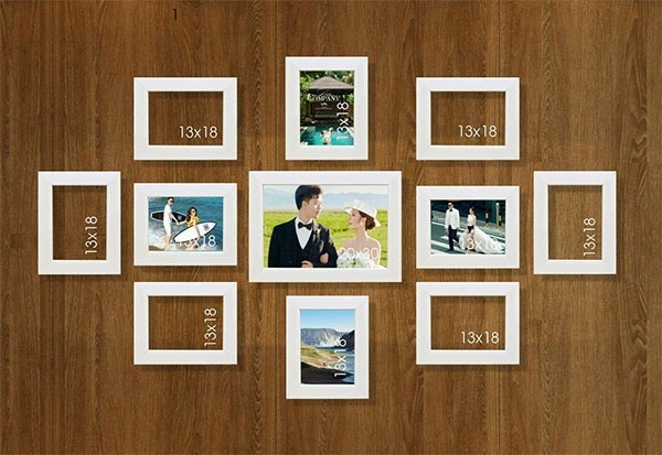 Mẫu khung ảnh gỗ mộc mạc để ghép ảnh tạo ra một cảm giác ấm áp