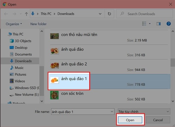 Chọn ảnh cần phóng to không bị vỡ