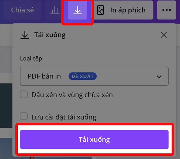 Tiến hành lưu hình ảnh