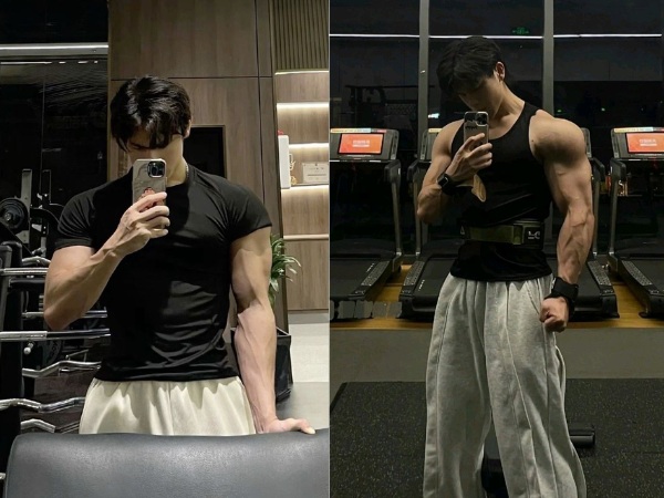 Chụp ảnh trước gương khoe cơ thể