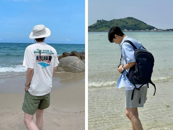 Áo thun hoặc sơ mi ngắn tay kết hợp quần short là công thức dễ áp dụng