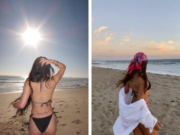 Chụp ảnh sau lưng mặc bikini đầy gợi cảm