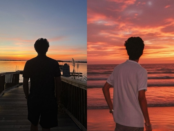 Chụp sau lưng nam buồn trong ánh chiều tà