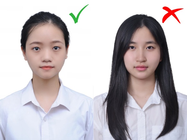 Không để tóc che phần trán, tai