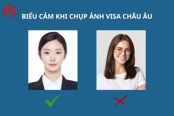 Biểu cảm sai lệch, cười lớn là một trong các lý do ảnh thẻ visa châu Âu bị loại