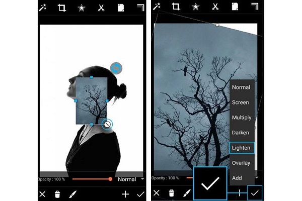 Thêm ảnh bằng cách chọn "Normal"