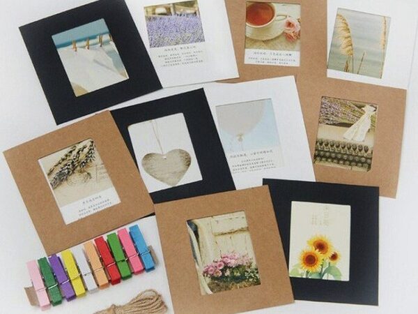 Vật liệu và dụng cụ làm khung ảnh bằng bìa cứng rất dễ kiếm