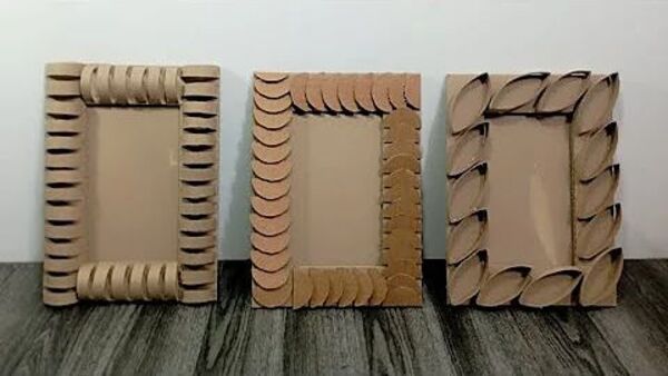 Mẫu khung ảnh bằng bìa cứng với họa tiết trang trí cắt tỉa từ bìa carton