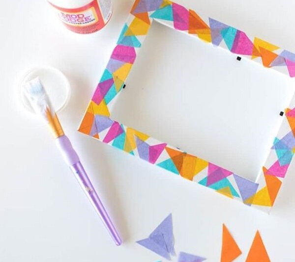 Mẫu khung ảnh bằng bìa cứng trang trí giấy màu