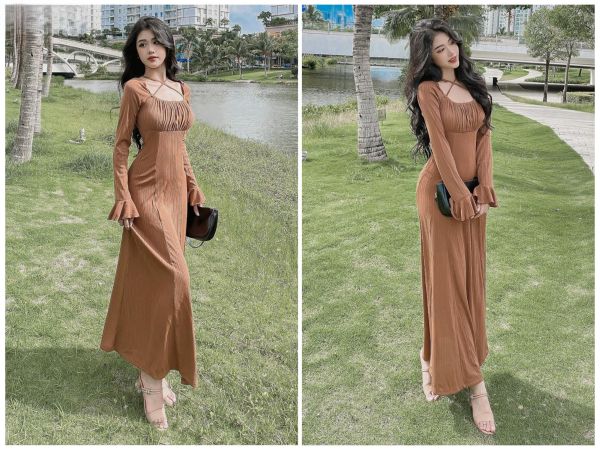 Tạo dáng nghiêng người khoe đường cong