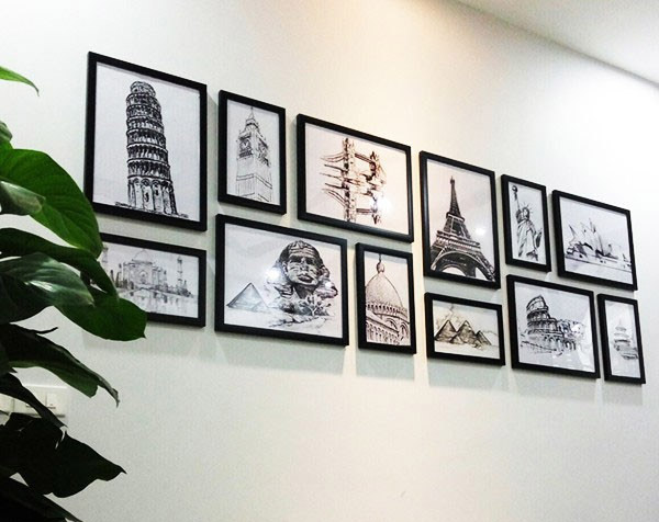 Treo khung ảnh lên tường theo kiểu Mosaic cực kỳ cuốn hút