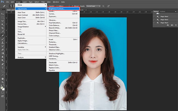 Sử dụng Brightness/Contrast để chỉnh sáng cho bức hình