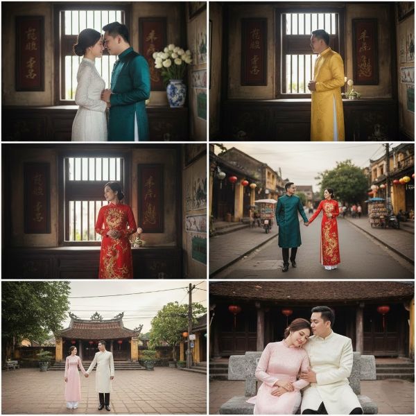 Tạo dáng tương tác giữa cô dâu – chú rể